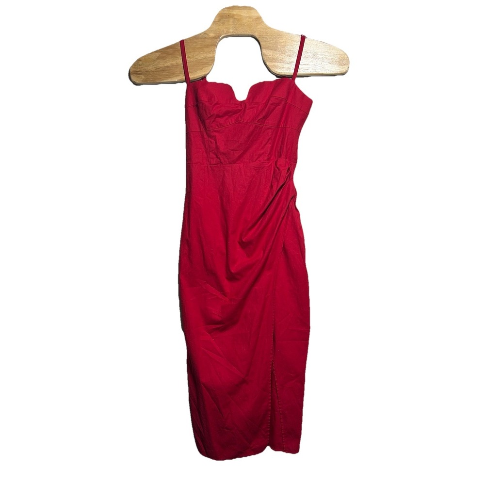 Reformation Alfred Red Dress 8 Sleeveless Midi Dress‎ Sweetheart Neckline Fitted